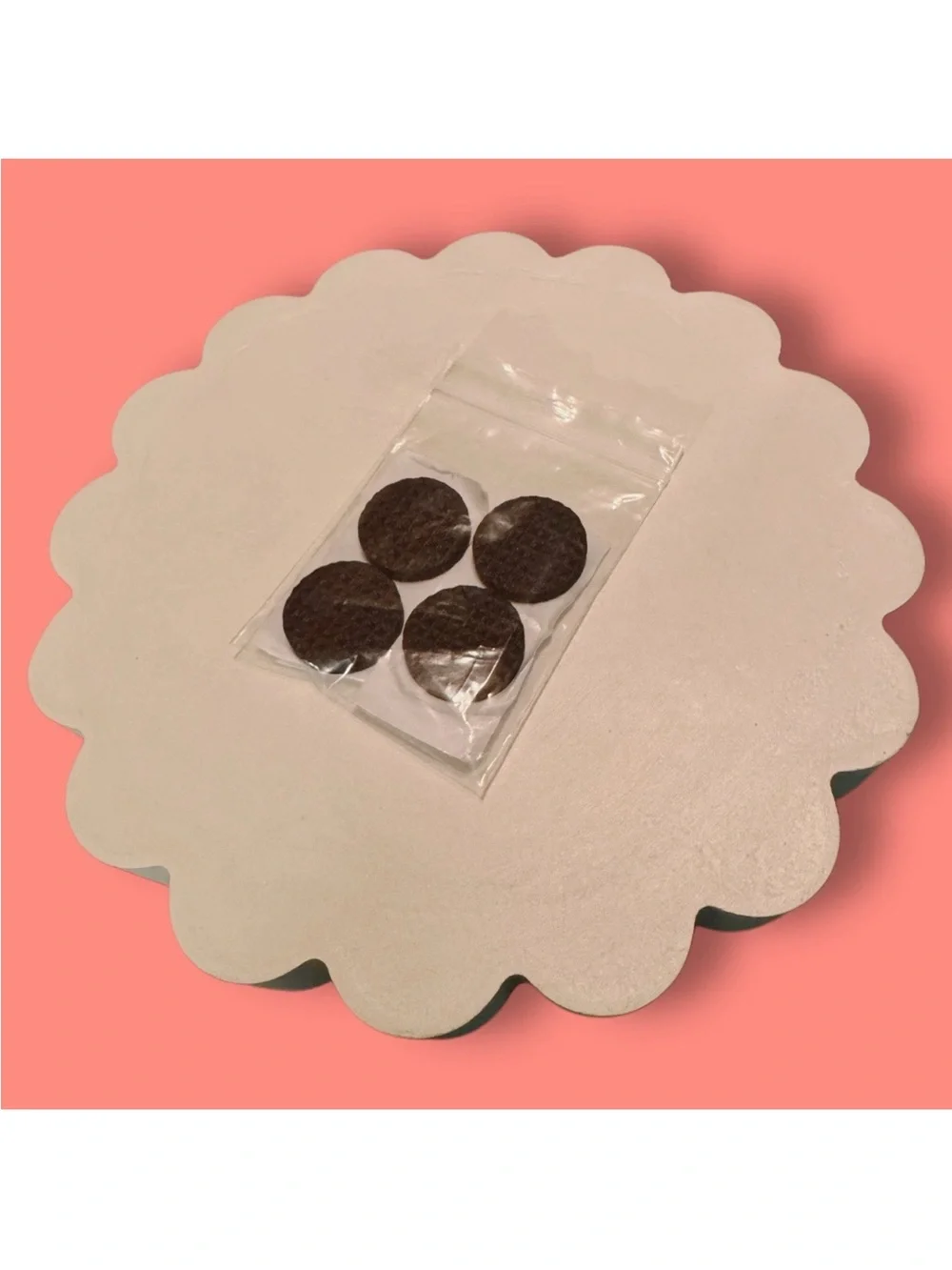 🛍️2/$15 Ivory White Beaded Scalloped Jewelry Tray Ring Dish Holder New